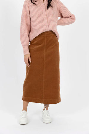 HUMIDITY LIFESTYLE Billie Cord Skirt - Caramel Skirt - Zabecca Living