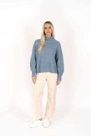 HUMIDITY LIFESTYLE Chantae Jumper - Blue Jumpers + Knitwear - Zabecca Living
