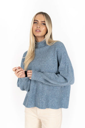 HUMIDITY LIFESTYLE Chantae Jumper - Blue Jumpers + Knitwear - Zabecca Living