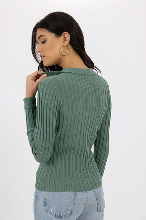 HUMIDITY LIFESTYLE Elise Top - Green Jumpers + Knitwear - Zabecca Living