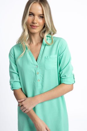 HUMIDITY LIFESTYLE Leni Shirt Dress - Green DRESS - Zabecca Living