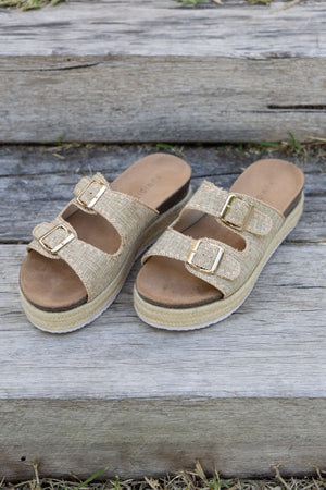 HUMIDITY LIFESTYLE Linen Slide - Natural SHOES - Zabecca Living