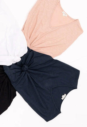 HUMIDITY LIFESTYLE Must Have V-Neck Tee - Blush Tee - Zabecca Living