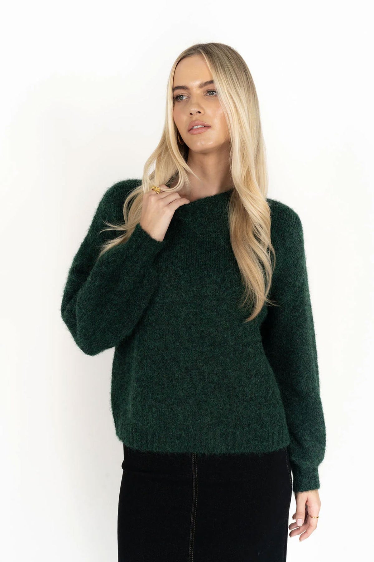HUMIDITY LIFESTYLE Neve Jumper - Green Jumpers + Knitwear - Zabecca Living