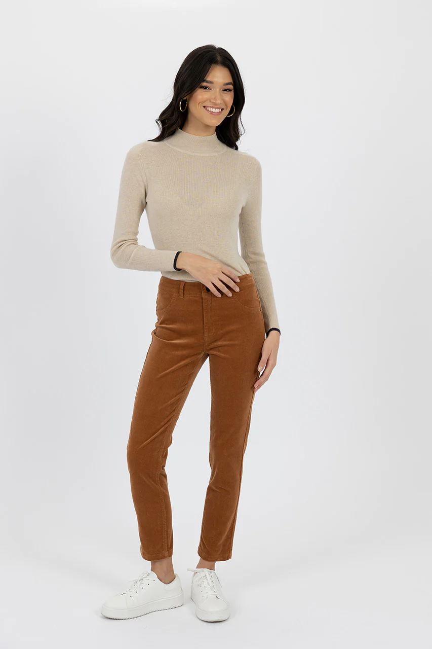 HUMIDITY LIFESTYLE Queen Cord Jean - Caramel JEANS - Zabecca Living