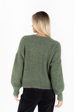 HUMIDITY LIFESTYLE Romi Cardi - Green / Grey CARDIGAN - Zabecca Living