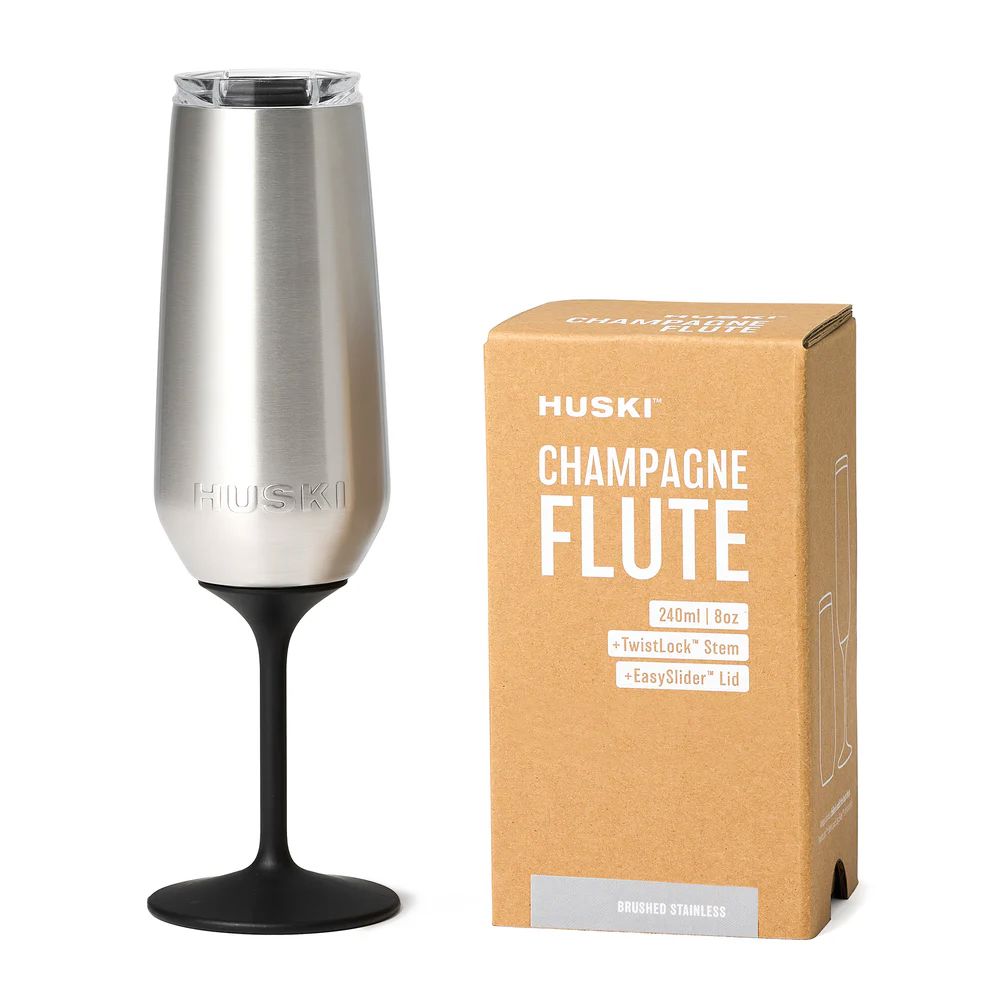 HUSKI Champagne Flute - Brushed Stainless DRINKWARE - Zabecca Living