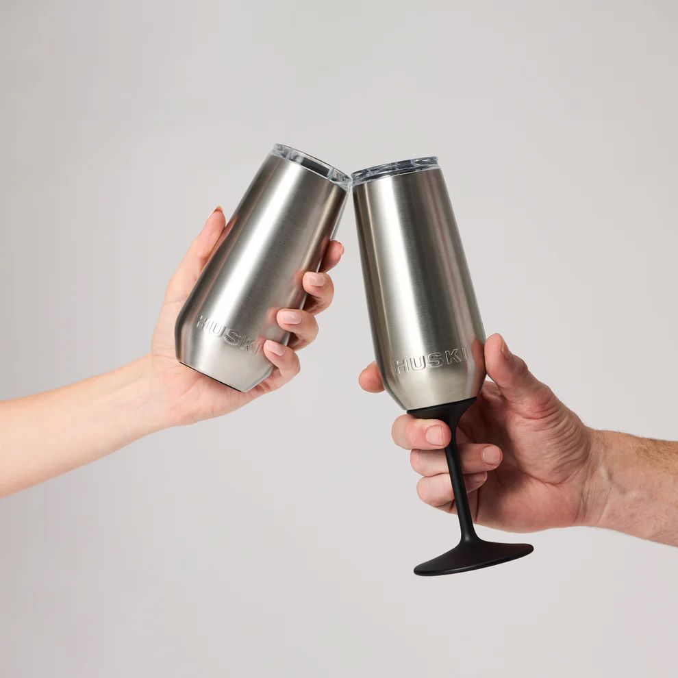 HUSKI Champagne Flute - Brushed Stainless DRINKWARE - Zabecca Living