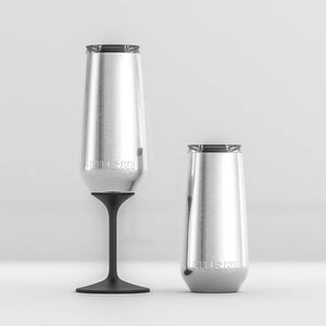 HUSKI Champagne Flute - Brushed Stainless DRINKWARE - Zabecca Living