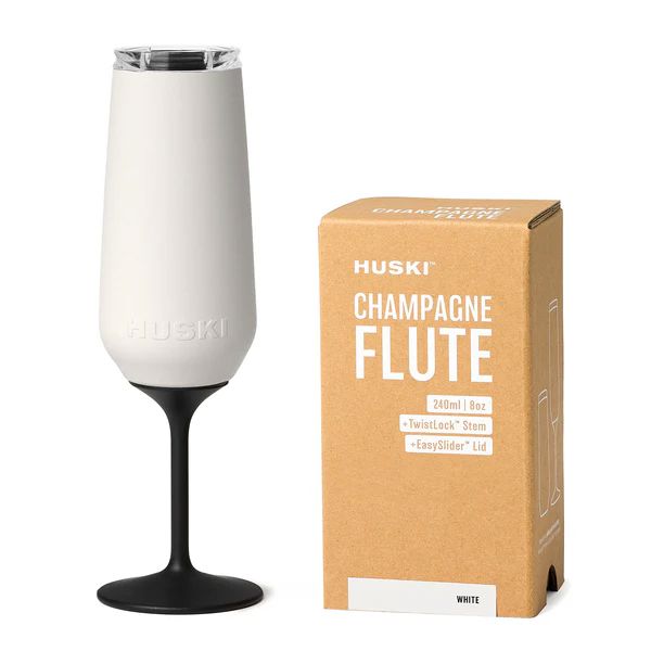 HUSKI Champagne Flute - White DRINKWARE - Zabecca Living