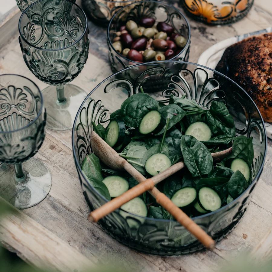 INDIGO LOVE Flemington Acrylic Salad Bowl - Green KITCHEN + DINING - Zabecca Living