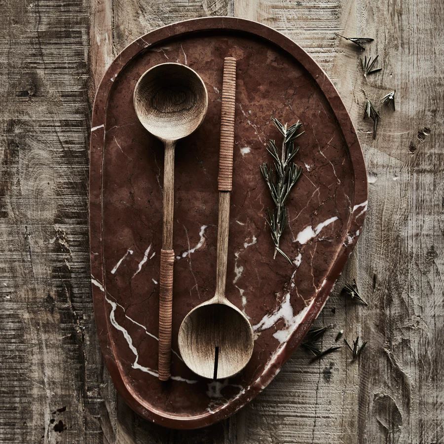 INDIGO LOVE Island Wooden Salad Servers KITCHEN + DINING - Zabecca Living