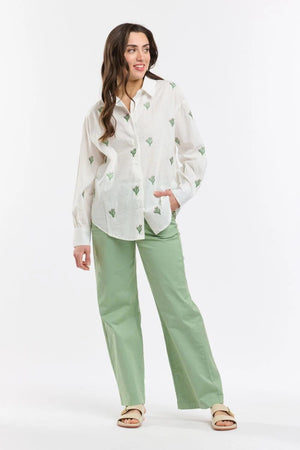 ITALIAN STAR Cactus Shirt - White Shirts & Blouses - Zabecca Living