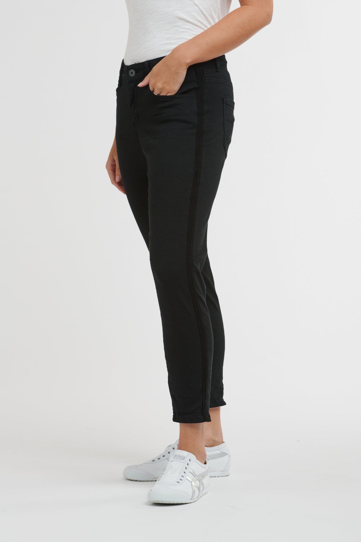 ITALIAN STAR Chain Jeans - Black JEANS - Zabecca Living