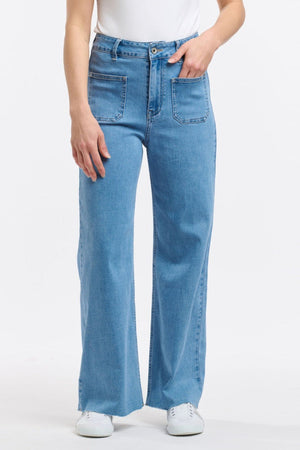 ITALIAN STAR Eddie Jeans 7/8 - Light Wash JEANS - Zabecca Living