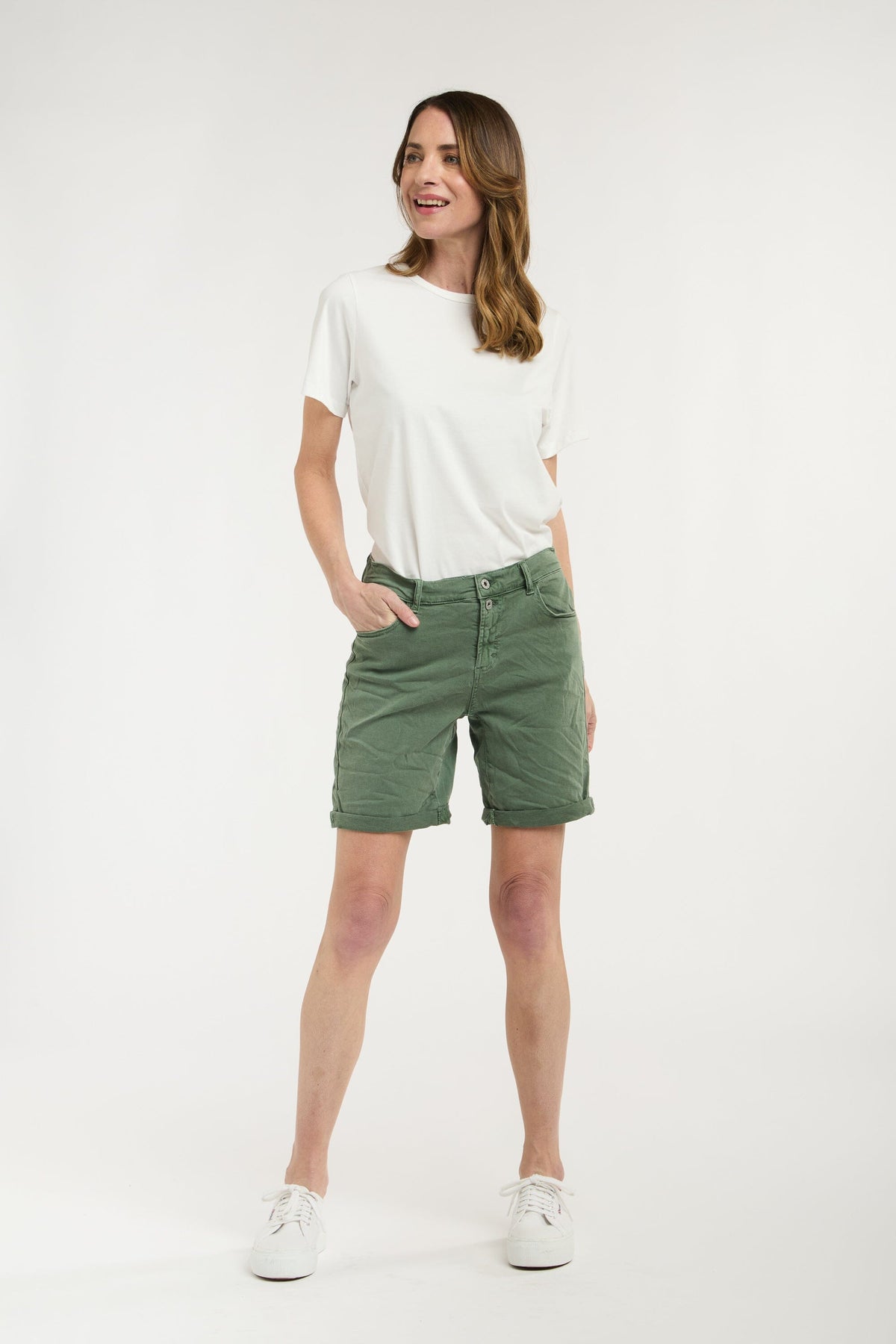 ITALIAN STAR Emma Shorts - Khaki SHORTS - Zabecca Living