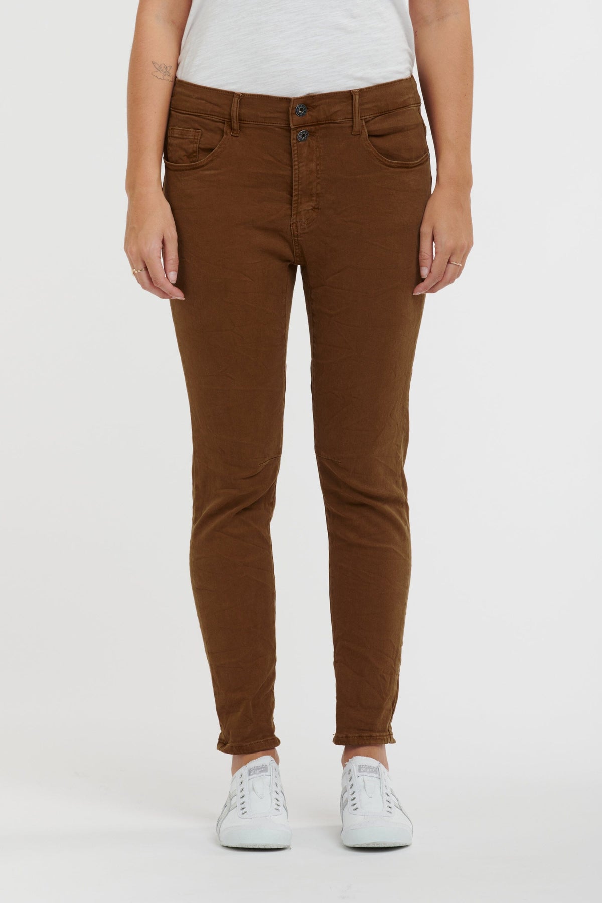 ITALIAN STAR Emma Stretch Jeans - Brick JEANS - Zabecca Living