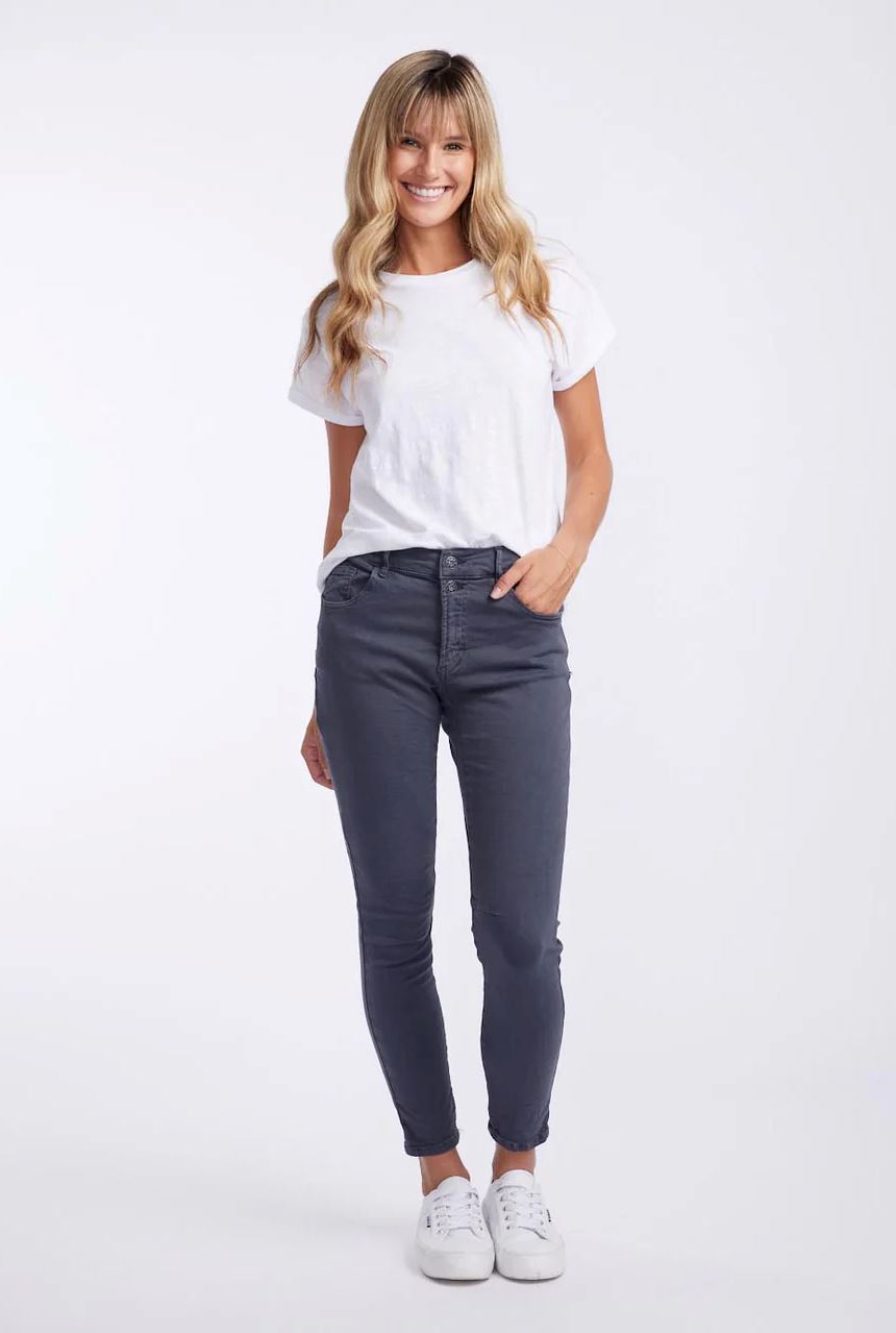 ITALIAN STAR Emma Stretch Jeans - Coal JEANS - Zabecca Living
