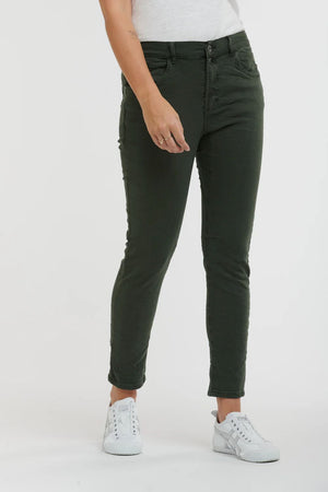 ITALIAN STAR Emma Stretch Jeans - Military JEANS - Zabecca Living