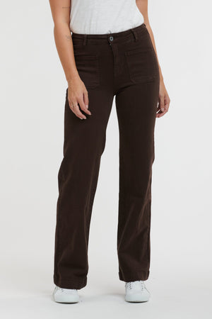 ITALIAN STAR Macey Jeans - Chocolate JEANS - Zabecca Living