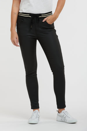 ITALIAN STAR Pleather Tommy Jean - Black JEANS - Zabecca Living