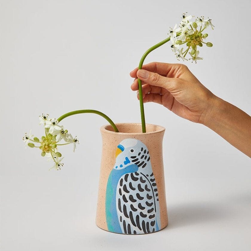 JONES & CO Aerial Blue Budgie Vase VASE - Zabecca Living