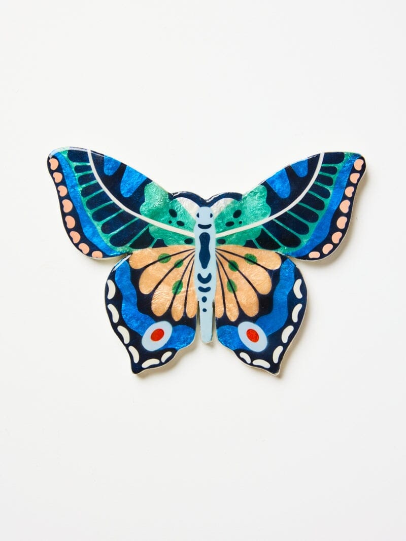 JONES & CO Canopy Butterfly Blue Green Wall Art WALL ART - Zabecca Living