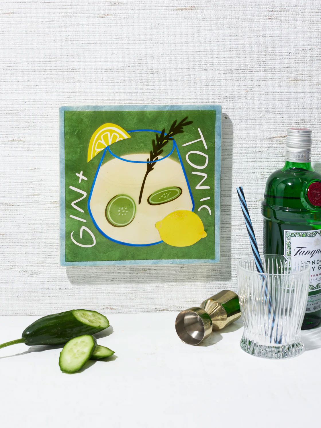 JONES & CO Happy Hour Gin Tile WALL ART - Zabecca Living