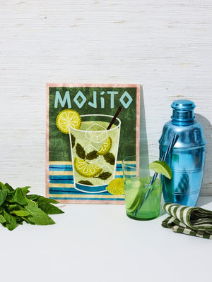 JONES & CO Happy Hour Mojito Tile WALL ART - Zabecca Living