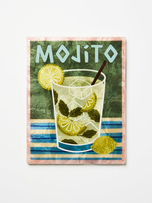 JONES & CO Happy Hour Mojito Tile WALL ART - Zabecca Living