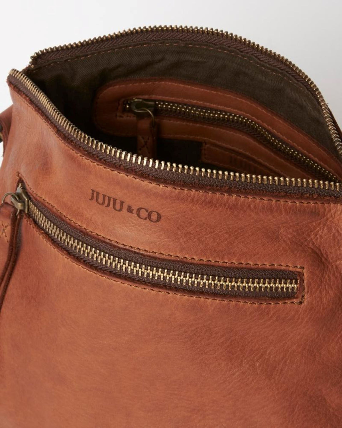 JUJU & CO Large Essential Pouch Bag - Cognac HANDBAG - Zabecca Living