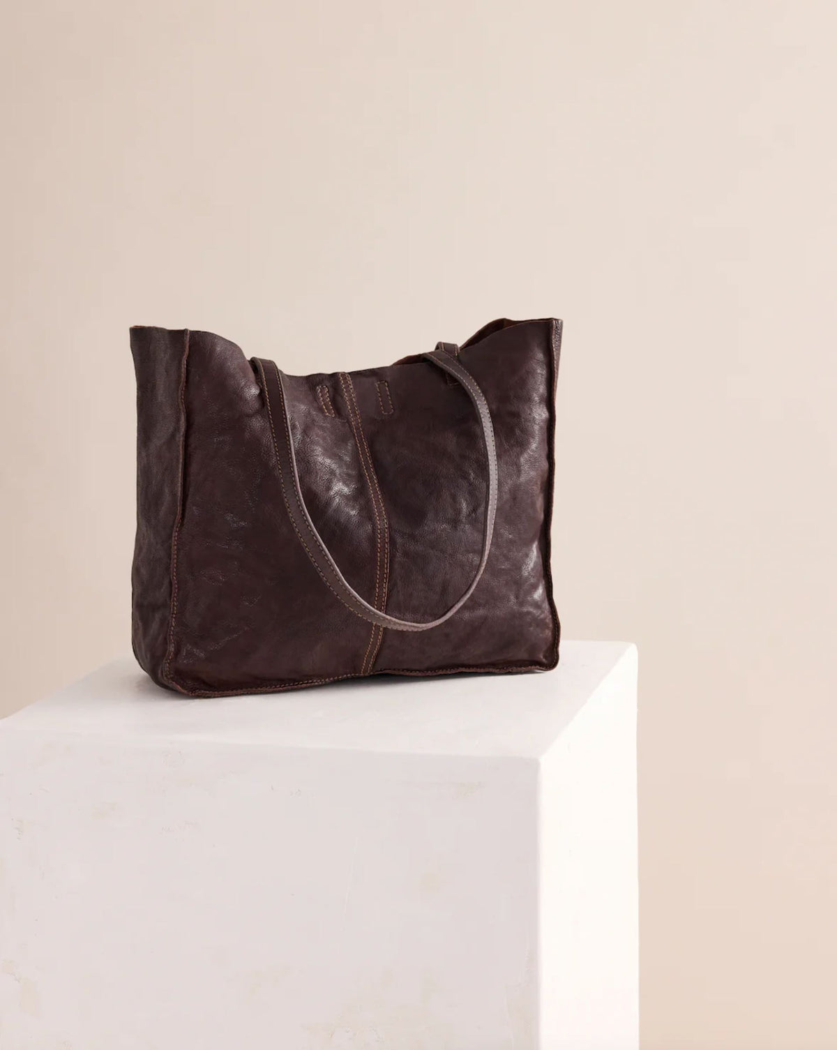 JUJU & CO Tumbled Baby Unlined Tote - Chocolate HANDBAG - Zabecca Living