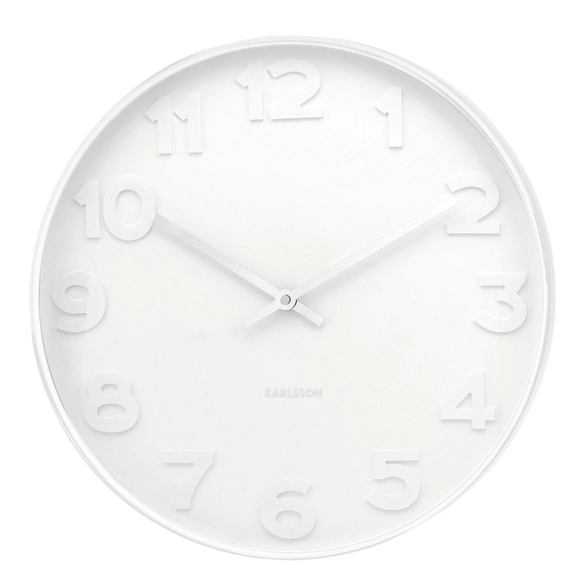 KARLSON Mr White Wall Clock - White CLOCK - Zabecca Living