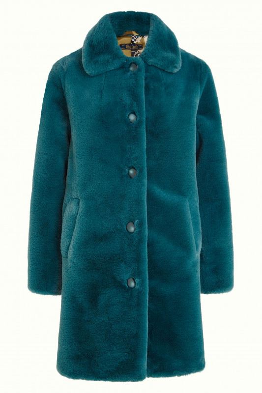 KING LOUIE Anais Coat Long Philly - Sea Blue Coat - Zabecca Living