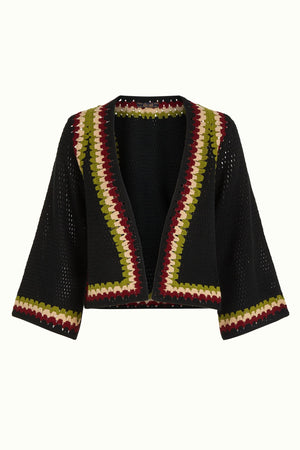 KING LOUIE Arlene Crochet Cardi - Cabernet Red CARDIGAN - Zabecca Living