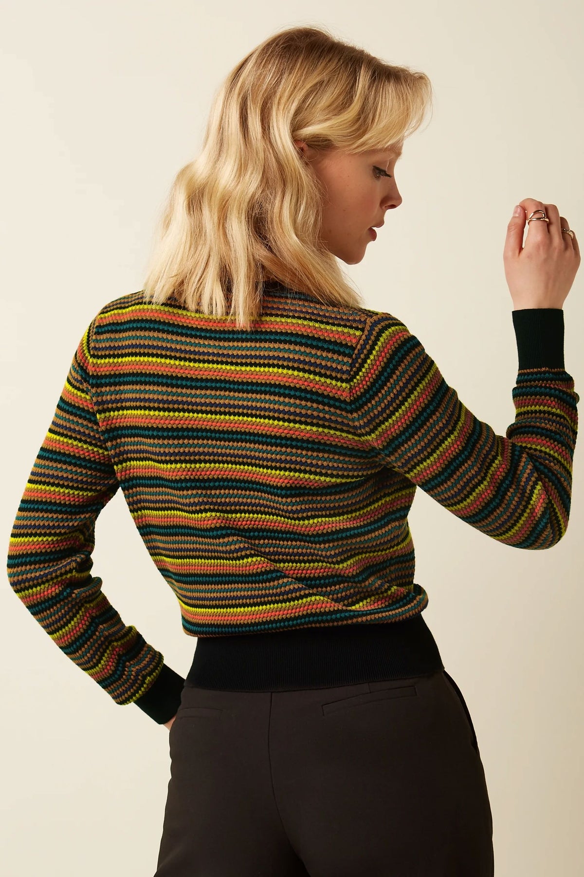 KING LOUIE Cardi Roundneck Marielle - Black CARDIGAN - Zabecca Living