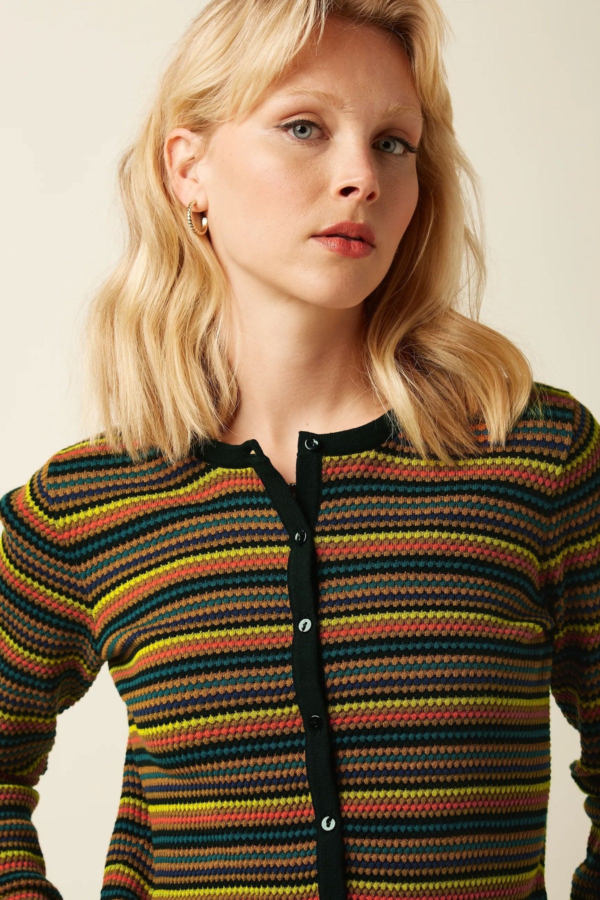 KING LOUIE Cardi Roundneck Marielle - Black CARDIGAN - Zabecca Living