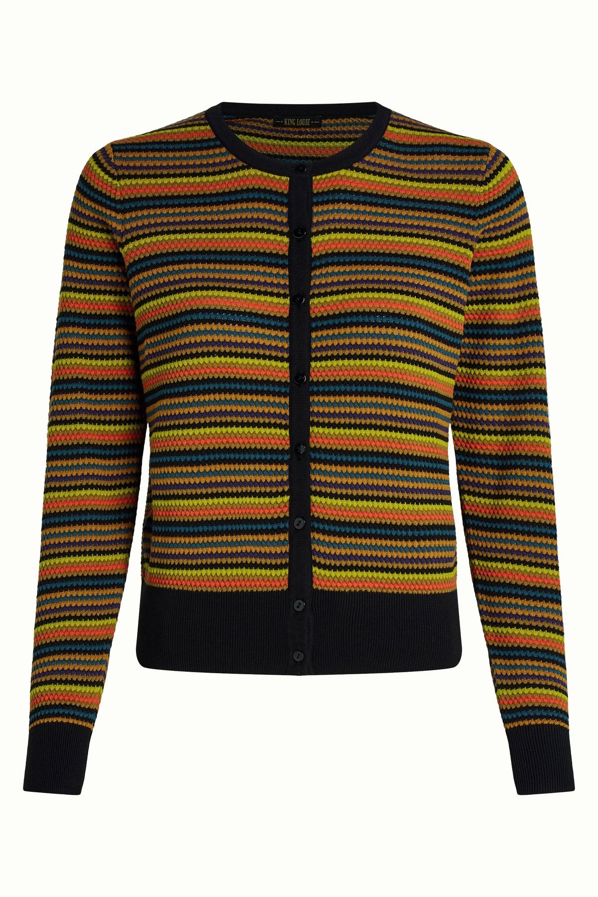 KING LOUIE Cardi Roundneck Marielle - Black CARDIGAN - Zabecca Living