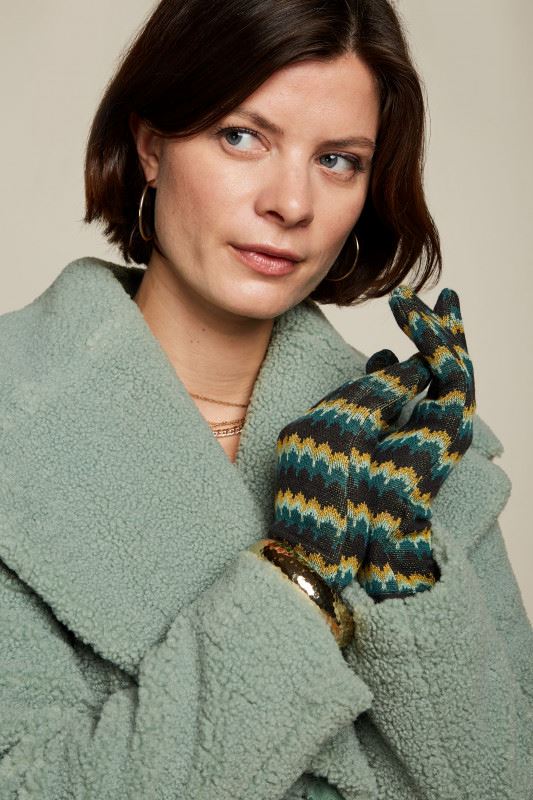 KING LOUIE Gloves ZigZag - Pine Green GLOVES - Zabecca Living