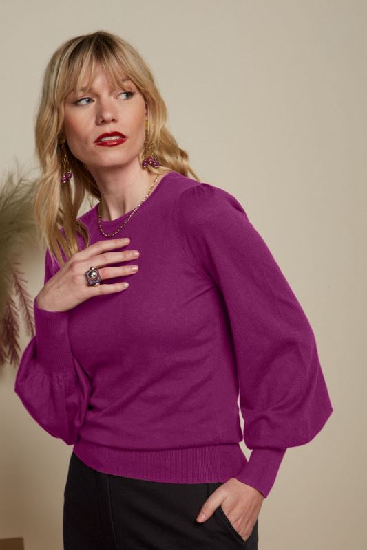 KING LOUIE Maya Top Cocoon - Vivid Purple Jumpers + Knitwear - Zabecca Living