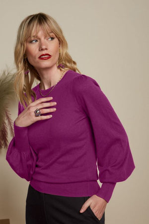 KING LOUIE Maya Top Cocoon - Vivid Purple Jumpers + Knitwear - Zabecca Living