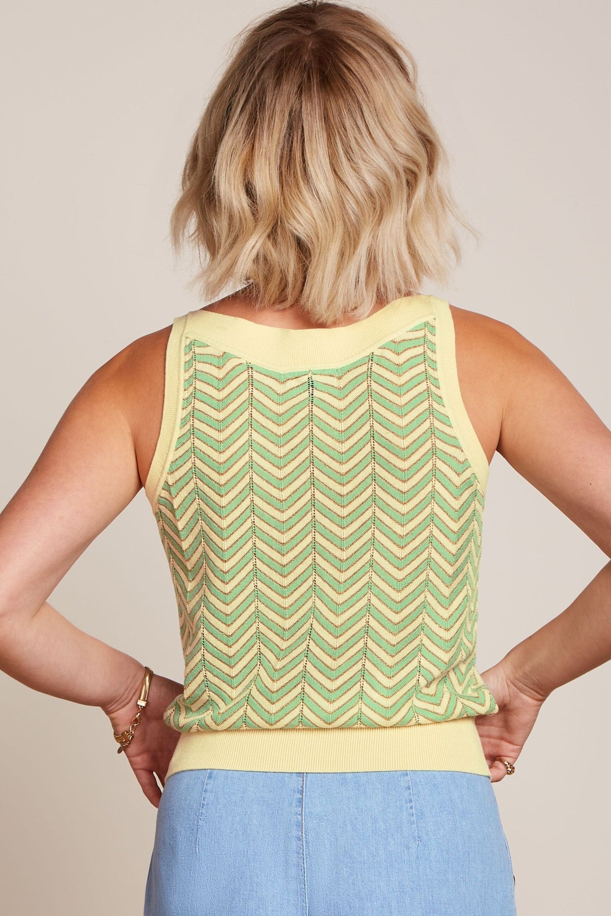 KING LOUIE Nicky Top Hoops - Cream vest - Zabecca Living