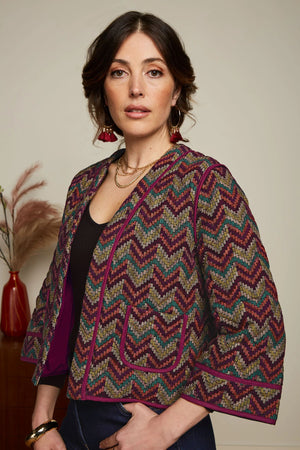 KING LOUIE Noor Jacket Farley - Cabernet Red Jacket - Zabecca Living