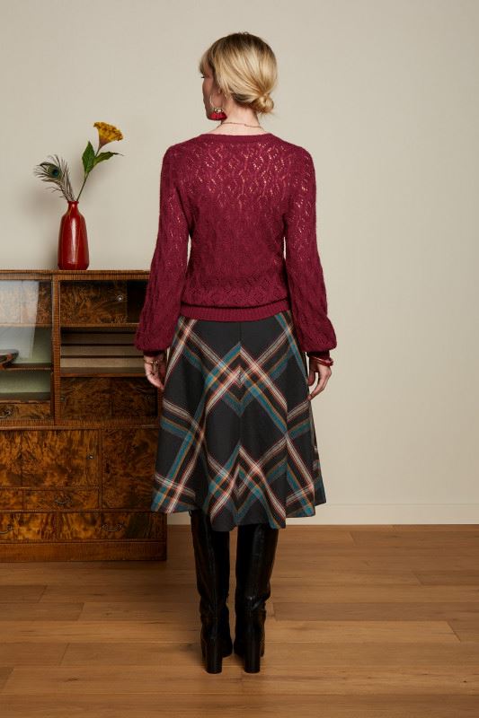 KING LOUIE V Neck Borgo - Cabernet Red Jumpers + Knitwear - Zabecca Living