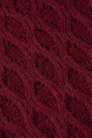 KING LOUIE V Neck Borgo - Cabernet Red Jumpers + Knitwear - Zabecca Living