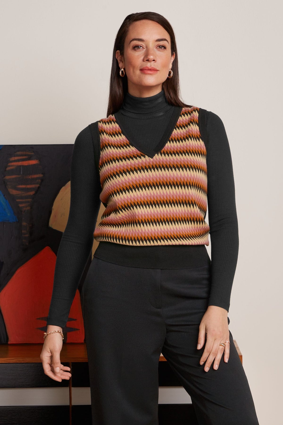 KING LOUIE V Neck Spencer Vest - Birdie Jumpers + Knitwear - Zabecca Living