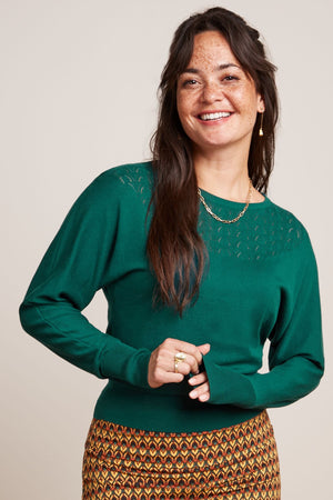 KING LOUIE Valentina Top Club Jumper - Urban Green Jumpers + Knitwear - Zabecca Living