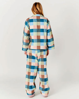 KIP & CO Adult Flannelette Long Sleeve Shirt & Pant Pyjama Set - Woodlands Tartan Sleepwear - Zabecca Living
