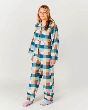 KIP & CO Adult Flannelette Long Sleeve Shirt & Pant Pyjama Set - Woodlands Tartan Sleepwear - Zabecca Living