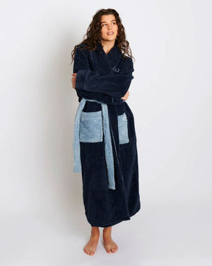 KIP & CO Cosy Robe - Deep Blue Sleepwear - Zabecca Living